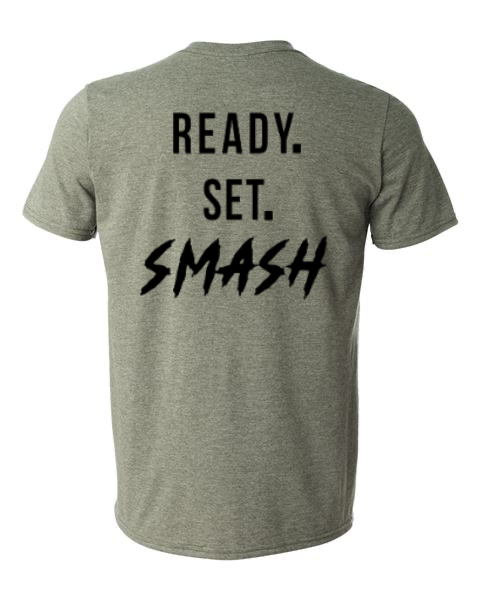 Ready. Set. Smash Men’s Shirt (Back Of Shirt)